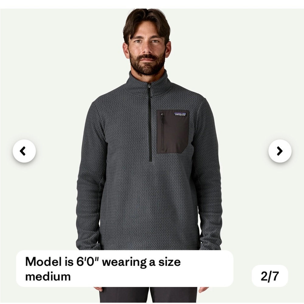 Patagonia Men's R1® Air Fleece Zip-Neck Navy